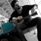 Dave Pahanish gets tuned up for the show.