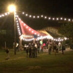 Outside Pavillion by the lake gets night time action.