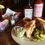 Pulled BBQ Butt with sides of Slaw and Spicy Pickles.