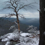 Snow at Stone Door Natural Area, easy hike from the rangers station parking lot.
