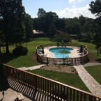 View from the back deck of the pool and grounds.